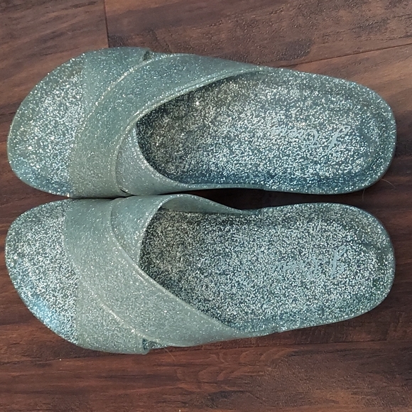 J. Crew Shoes - Donated - J Crew Glitter Jelly Sandals